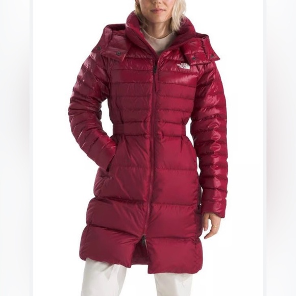 The North Face Womens Metropolis Down Parka Jacket in Ruby Red Womens Small - Picture 1 of 9